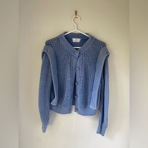 Mango CableKnit Chunky Fall Ribbed Cardigan Sweater Soft Girl Coquette Preppy